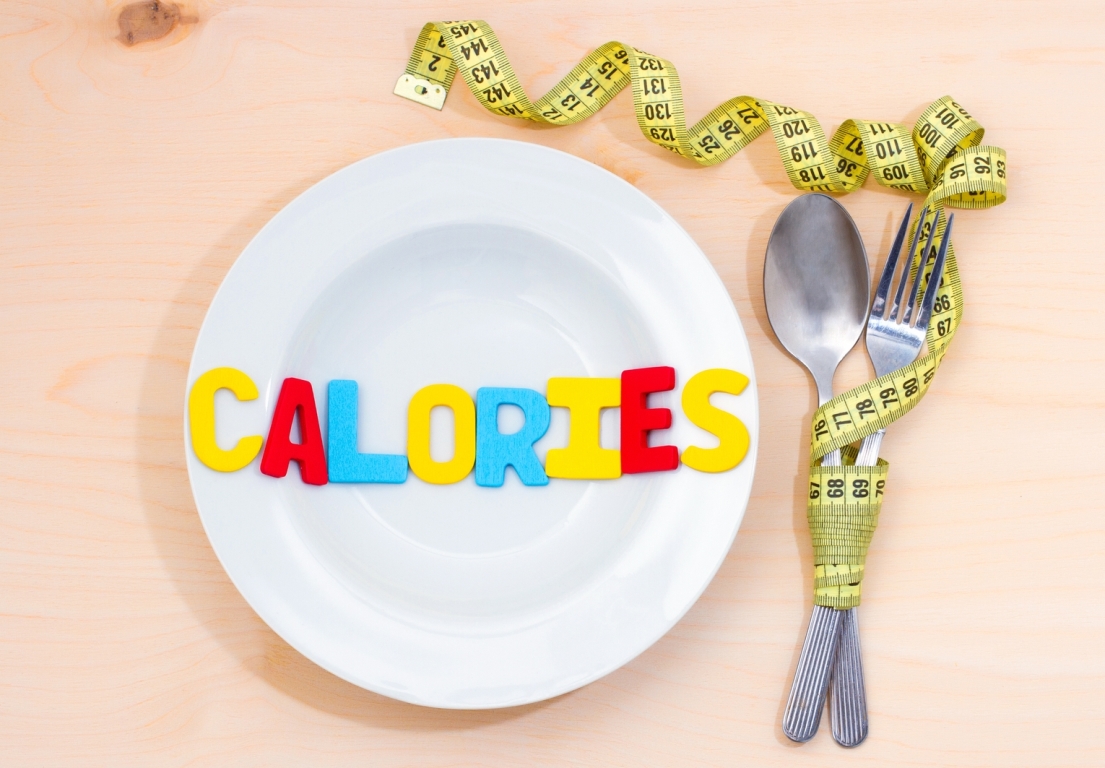 Calories word on the plate