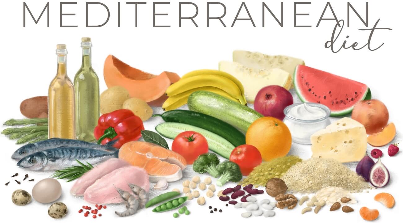 Mediterranean diet. Healthy food ingredients for cooking.