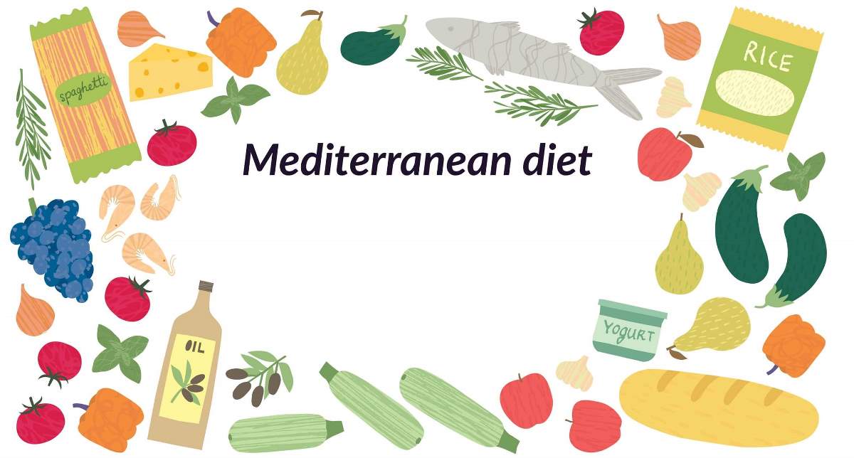 Mediterranean diet healthy ingredients, organic food
