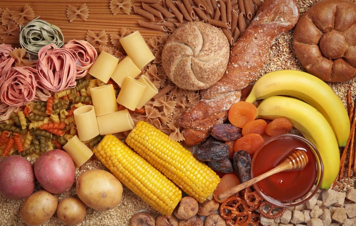 Foods high in carbohydrate.